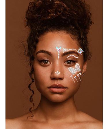 Wosois Crystal Face Stickers - Self-adhesive Temporary Tattoo for Women - Butterfly Carnival Party Cosplay Accessories - Buy Online on GoSupps.com