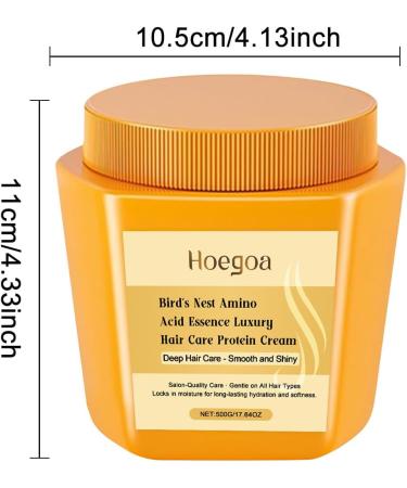 Luxury Nourishing Protein Hair Cream with Amino Acids Moisturizing and Gentle Hair Mask for Dry Frizzy and Damaged Hair (1pcs) - Buy Online on GoSupps.com