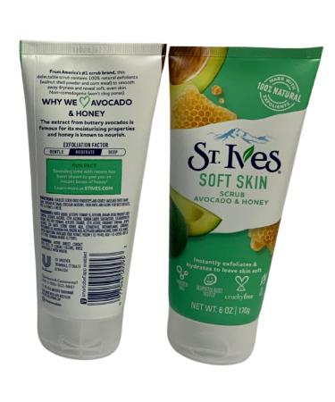 St. Ives Soft Skin Scrub Avocado & Honey 6 oz - Exfoliating Face Scrub for Soft Skin - Buy Online on GoSupps.com
