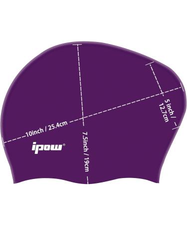 IPOW Swimming Cap for Long Hair - Purple Bathing Hat for Kids Girls & Youth | International Shipping Available - Buy Online on GoSupps.com