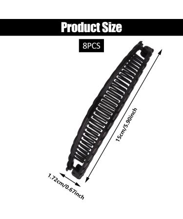 8 Pieces Banana Hair Clips Banana Grip Comb Fish-Shaped Ponytail Banana Clips Retro Banana Clips Ponytail Banana Clip Hair Accessories Suitable for Thick Hair and Fine Hair (Black + Coffee) - Buy Online on GoSupps.com