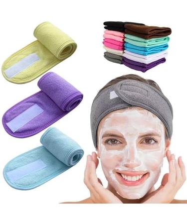 Guangcailun Headbands For Face Washing Color Available Premium Cotton Soft And Absorbent Women Adjustable SPA Facial Headband Purple - Buy Online on GoSupps.com