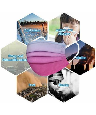 DeaamyGly 50-Pack 3-Layer Non-Woven Fabric Masks - Colorful Breathable Mouth-Nose Protection & Multifunctional Neck Gaiter for Adults - Buy Online on GoSupps.com