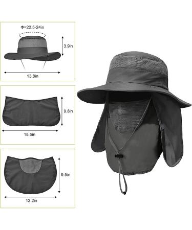 ZEXIAN Men's Wide Brim Fishing Hat Set - UPF 50+ Sun Protection with Removable Face and Neck Flap - Buy Online on GoSupps.com