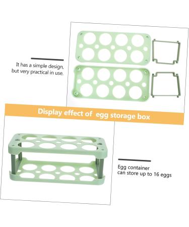 Hemobllo Box Egg Carton Eggs Egg Keeper Egg Storage Case Refrigerator Egg Tray Egg Grid Household re-usable Green 22.3X10.1X8.9CM - Buy Online on GoSupps.com