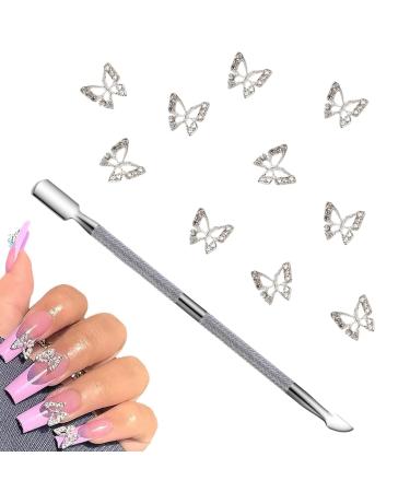 3D nail charms 10 pieces metal nail charms 3D nail trailer 3D nail design crystal rhinestones butterfly nailart pendant nail art metal jewelry 3d nail art charms diamond nail art accessories