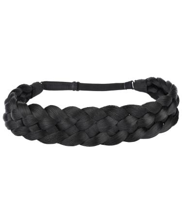 Gledola Synthetic Hair Braid Headband for Women - 5 Strands, Natural Black - Buy Online on GoSupps.com