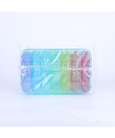 Pill Box 4 Times a Day 7 Days Pill Organiser Box with 28 Compartments Weekly Pill Case for Morning Noon Evening and Bed Time (Cyan) - Buy Online on GoSupps.com
