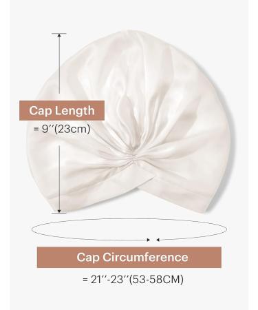 LilySilk 100% Mulberry Silk Sleep Cap | 19 Momme Silk Bonnet for Women | Ivory - Buy Online on GoSupps.com