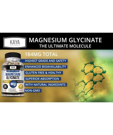 Magnesium Glycinate 184mg Capsules - Chelated for Maximum Absorption - Non-GMO, Gluten-Free - Supports Muscle, Joint, and Heart Health - 60 Veggie Caps - Buy Online on GoSupps.com