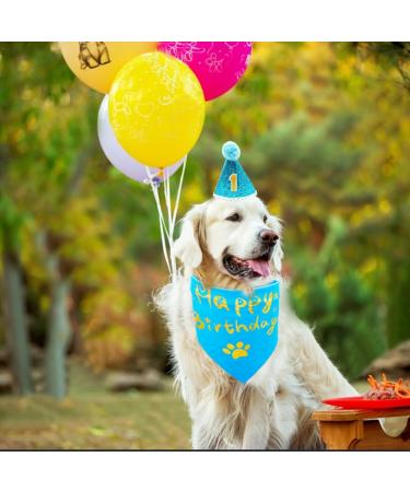 BIPY Dog 1st Birthday Hat Bandana Bowtie for Girls Boys Small Medium Dogs Cats Soft Bibs Doggy Party Grooming Supplies Adjustable Pet Collar Bowtie Celebration Birthday Bandana Shipped Randomly B-BLUE-HatBandanaBowtie - Buy Online on GoSupps.com