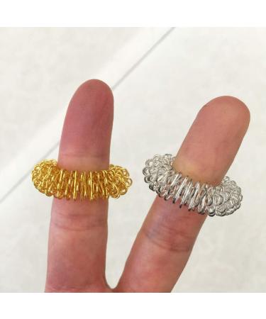 Milisten Acupressure Massage Rings - 3 Piece Set (Gold Silver Black) | Chinese Medicine Finger Massagers for Pain Relief - Buy Online on GoSupps.com