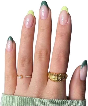 24 Pieces Oval Head Fake Nails Pink Almond Faux Fake Nails with Glue Full Coverage Nail Tip Press Nails (Color : 11) - Buy Online on GoSupps.com