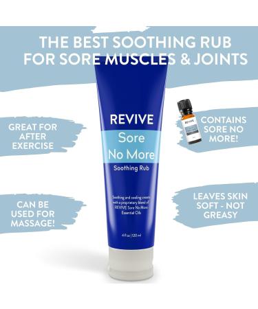 Sore No More Soothing Rub by Revive Essential Oils - 4 oz Natural Cream with Essential Oils & Menthol for Massage & Aromatherapy - International Shipping Available - Buy Online on GoSupps.com