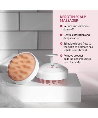 Kerotin Scalp Massager & Shampoo Brush | Stimulate Hair Growth, Remove Dandruff | Waterproof Silicone Scrubbie - Buy Online on GoSupps.com