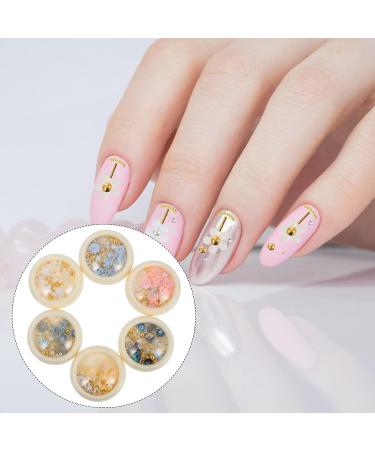 Lurrose 6 Boxes Nail Art Accessories nail decor nail art charm decor crystal rhinestones gems charms nail flower nail charm nail art flower nail art pearls nail polish glue resin flower 3d - Buy Online on GoSupps.com