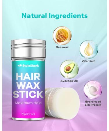 StyleShark Non-Greasy Hair Wax Stick - 2.7 oz Edge Control for Flyaways & Frizz | Perfect for Wigs & Hair - Buy Online on GoSupps.com