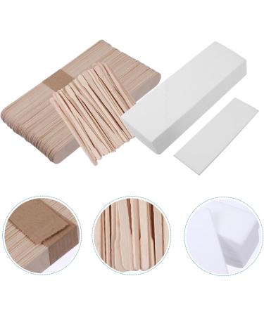 Minkissy 400 Disposable Beauty Bar Tools - Fleece Fabric Wax Strips & Wood Spatula for Body Hair Removal - Buy Online on GoSupps.com