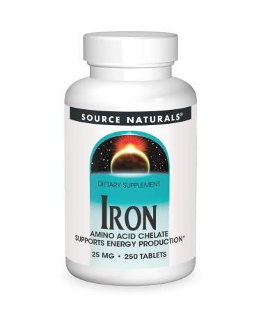 Source Naturals Iron Amino Acid Chelate - Dietary Supplement That Supports Energy Production - 250 Tablets