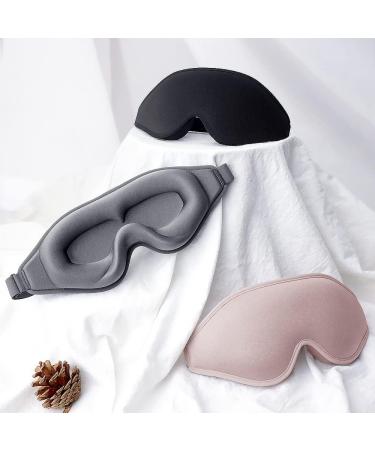 3D Sleep Mask for Men and Women with Earplugs - Night Blindfold for False Eyelash Extensions, Yoga, Travel - Grey - Buy Online on GoSupps.com