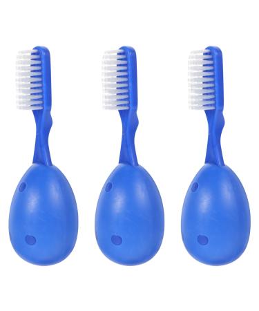 Nolitoy 3 piece toothbrush with a short grip safety toothbrush mini toothbrush with thumbprint manual prison toothbrush for the tooth cleaning toothbrush with soft bristles