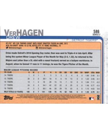 2019 Topps #586 Drew VerHagen Detroit Tigers Baseball Card - Buy Online on GoSupps.com