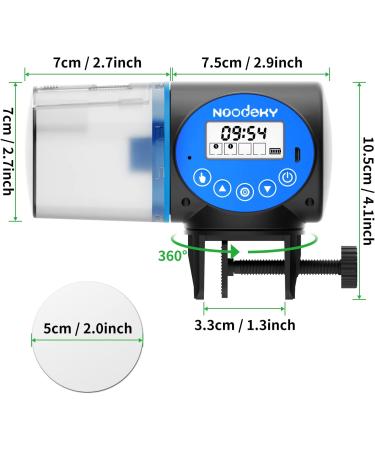 Noodoky USB Automatic Fish Feeder - Timer Dispenser for Aquarium Tank - Ideal for Feeding Fish/Turtles on Vacation - Buy Online on GoSupps.com