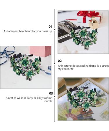Lurrose Womens Headbands Flapper Headband 1920s Headpiece Rhinestone Headband for Women Womens Headband Green - Buy Online on GoSupps.com