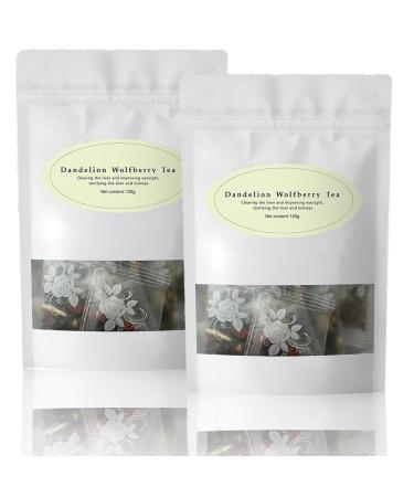 Dandelion Wolfberry Tea Kidneys & Liver Tea Dandelion Tea Bags Seven Herbal Tea Yuanqi Four Treasures Tea 120g per Pack (2Pcs)