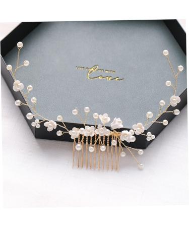 Mikinona Bridal Hair Comb Pearl Headpiece Pearl Headdress Bride Hair Comb Pearl Hair Combs Pearl Headwear Wedding Hair Comb Hair Accessories Bridal Headdress Handmade Headwear Decor - Buy Online on GoSupps.com