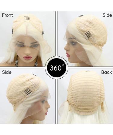 Natural Hairline White Blonde Lace Front Wigs - Body Wave Synthetic Hair for Drag Queens & Cosplay - 26 Pastel Wedding Wigs for Women - Buy Online on GoSupps.com
