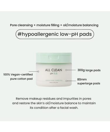 Buy heimish All Clean Green Pore Toner Pad (75ea) - Pore Cleansing Oil & Moisture Balancing Smoothing Toner for Calming Skin Texture | K-Beauty & Korean Skincare - Buy Online on GoSupps.com