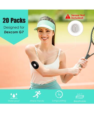 20 Waterproof Self-Adhesive Dexcom G7 Plasters - Pre-Cut Overpatch Set by Youshares (Black) | International Shipping Available - Buy Online on GoSupps.com