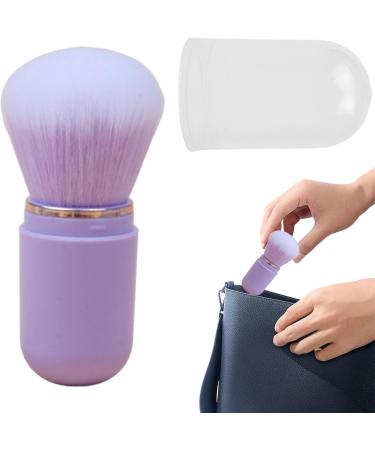 Retractable Foundation Brush Travel Blush Brush Portable Face Brush with Lid for Foundation Blush Bronzer & Powder Travel Friendly purple - Buy Online on GoSupps.com