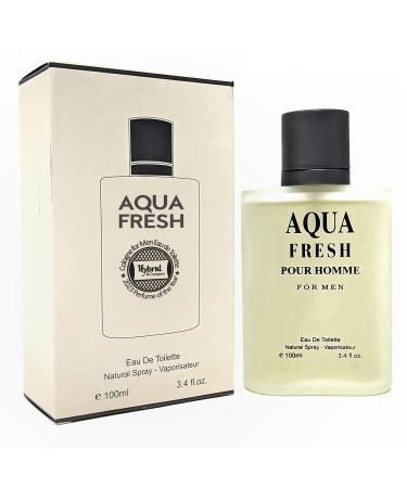 Hybrid & Company Aqua Fresh Cologne for Men Eau De Toilette Natural Spray Masculine Scent 3.4 Fl Oz AQUA FRESH 3.4 Fl Oz (Pack of 1)