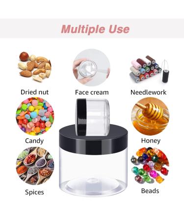 24 Pack 6oz Small Plastic Containers with Lids + 20g Cosmetic Sample Jars - Ideal for Lip Scrub, Body Butters, Slime - Craft Storage with Black Lids - Buy Online on GoSupps.com