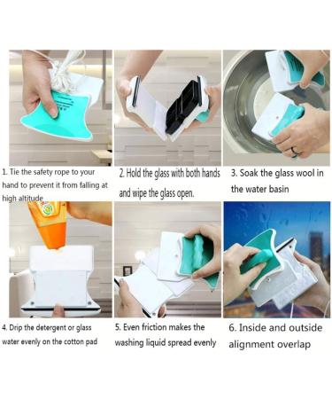 Double-Sided Glass Cleaner Double-Layer Hollow Cleaning Window Cleaner Glass Scraping Tool - Buy Online on GoSupps.com