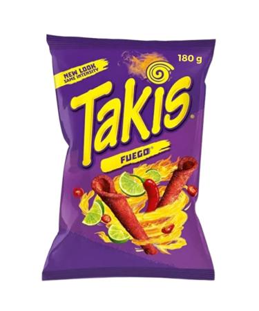 Takis 180g - Fuego Flavour (PACK OF 1) - Chilli Pepper and Lime Corn Chips - UK product - Popular Snack - Party Snack - Big Pack - 180g - BY BLISSIFY Chili Pepper 180.00 g (Pack of 1)