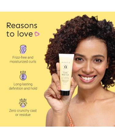 Curl Gel For Frizzy Wavy Curly Hair | Natural Long-Lasting Hold & Definition | Tames Frizz | Aloe Vera Abyssinian Seed Oil Argan Oil & Soy Protein | No Sulphate Paraben Silicone | 50ml x 1 - Buy Online on GoSupps.com