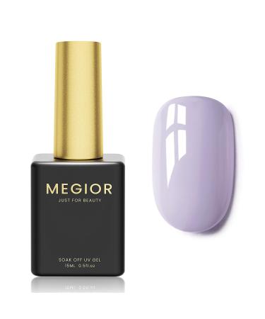 MEGIOR Purple Gel Nail Polish 15ml Lilac Purple Gel Polish 1PCS Soak Off UV LED Nail Gel Polish for Nail Art Manicure Salon DIY Home for Women Girls Nails
