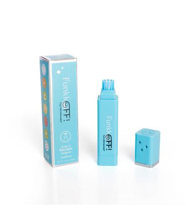 TeethRefreshers Reusable Travel Toothbrush + Toothpaste - Peppermint I Natural - All-in-One I Maintains Teeth Whitening I Removes Wine Stains I As Seen on Shark Tank! Blue