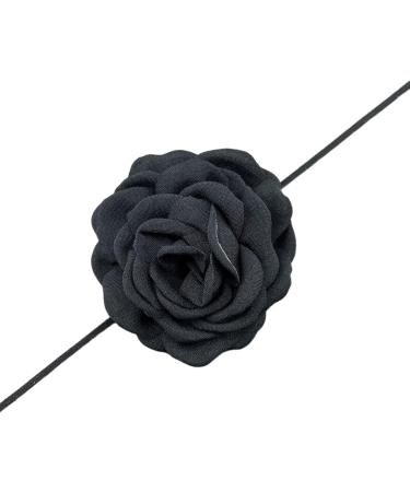 SOUTHJIELING Delicate Camellia Choker - Fashion Flower Necklace | Long Cord Design for Parties & Birthdays - Black - Buy Online on GoSupps.com