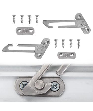 2 Pcs Stainless Steel Window Locks Safety Window Restrictors for Upvc Prevent Your Child or Pet from Falling by The Window Suitable for Home Kindergarten School Hospital Office