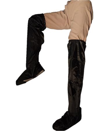 Bub-up Overknee Extra Long Cycling Gaiters Rain Protection Overshoes Rain Pants L Large Sizes Extra Long Black