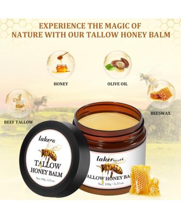 Beef Tallow and Honey Balm - Tallow Honey Skin Balm - Skin Moisturizer for Face & Body (03 Unscented) Unscented 3.53 Ounce (Pack of 1) - Buy Online on GoSupps.com