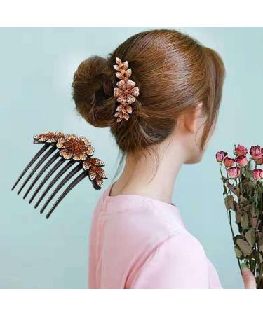 Yusier Flower Rhinestone Hair Comb Set for Women - Bridal Wedding Hair Accessories - Buy Online on GoSupps.com