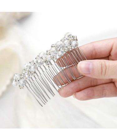 Jeairts Crystal Bride Wedding Hair Comb - Silver Rhinestone Bridal Hair Piece for Women and Girls - Buy Online on GoSupps.com