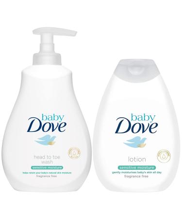 Baby Dove Sensitive Moisture Bundle: Tip to Toe Wash and Lotion, 13 Ounce Each