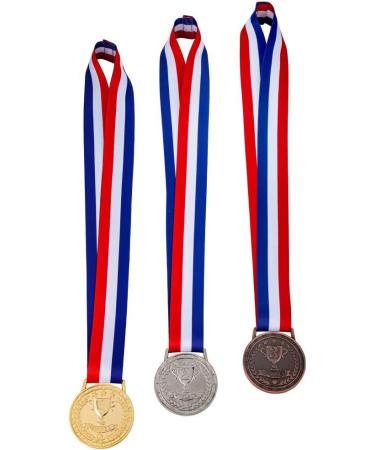 Amlong Plus Gold Silver Bronze Award Medals Set of 3 with Premium Ribbon - High Quality Recognition Awards - Buy Online on GoSupps.com