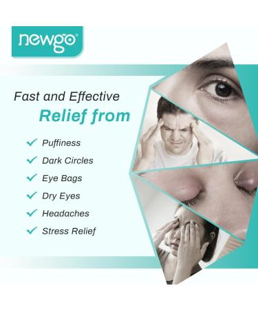 NEWGO Reusable Hot/Cold Eye Mask for Puffy Eyes - Cooling Therapy for Migraine, Dark Circles, Dry Eyes - Sinus Pain Relief - Light Blue - Buy Online on GoSupps.com
